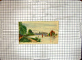 Original Old Antique Print Colour Helen Mckie River Scene Bridge Boats Trees