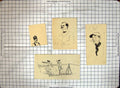 Antique Print Black And White Sketch Helen Mckie War Siers Smoking Pipe War