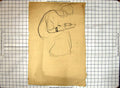 Antique Print Crying Lady Reading Letter Black And White Sketch Helen Mckie