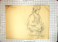 Old Black And White Sketch Helen Mckie Drawing Man Caracci Writing Le