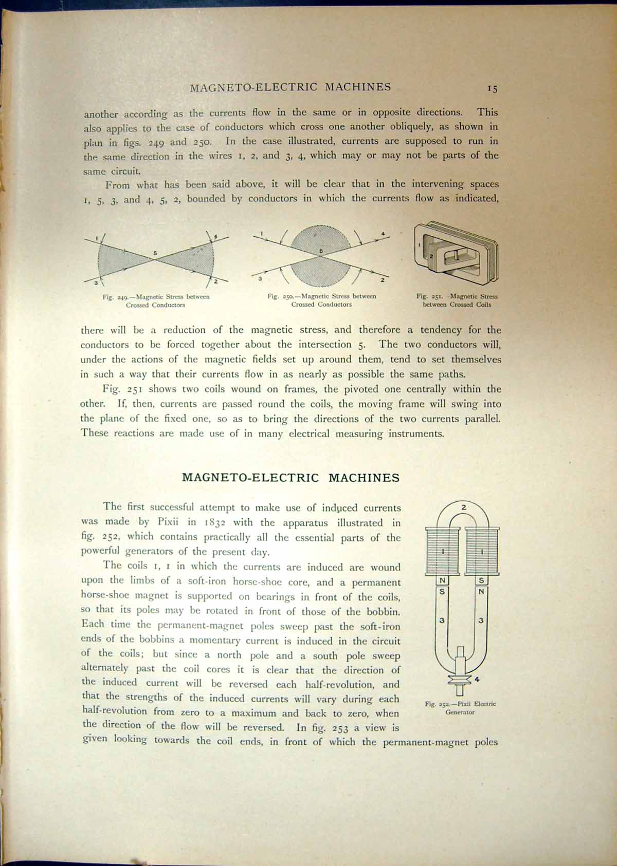 Old Print Magnetic Stress Pixil Electric Generator Magneto Armature 1908 20th