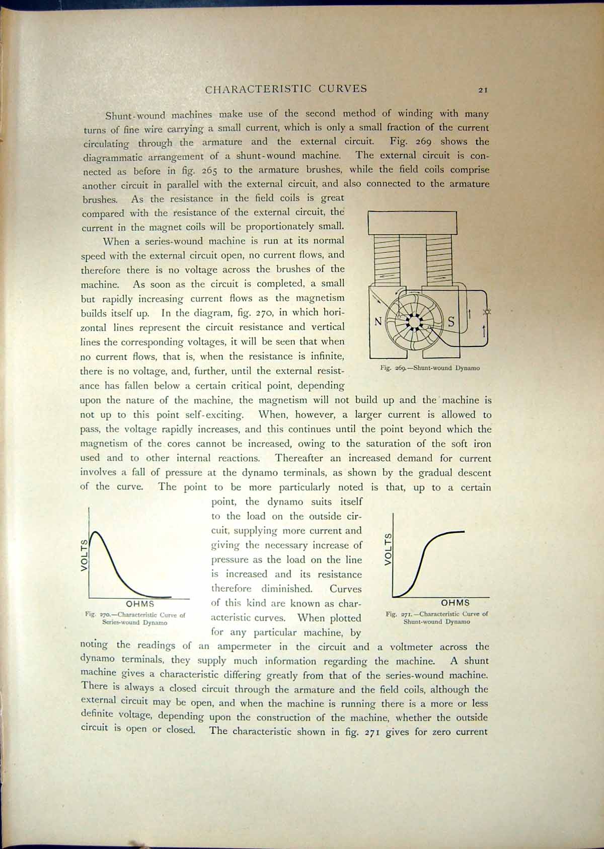 Original Old Antique Print Shunt Wound Dynamo Curve Compound Wound Dynamo 1908