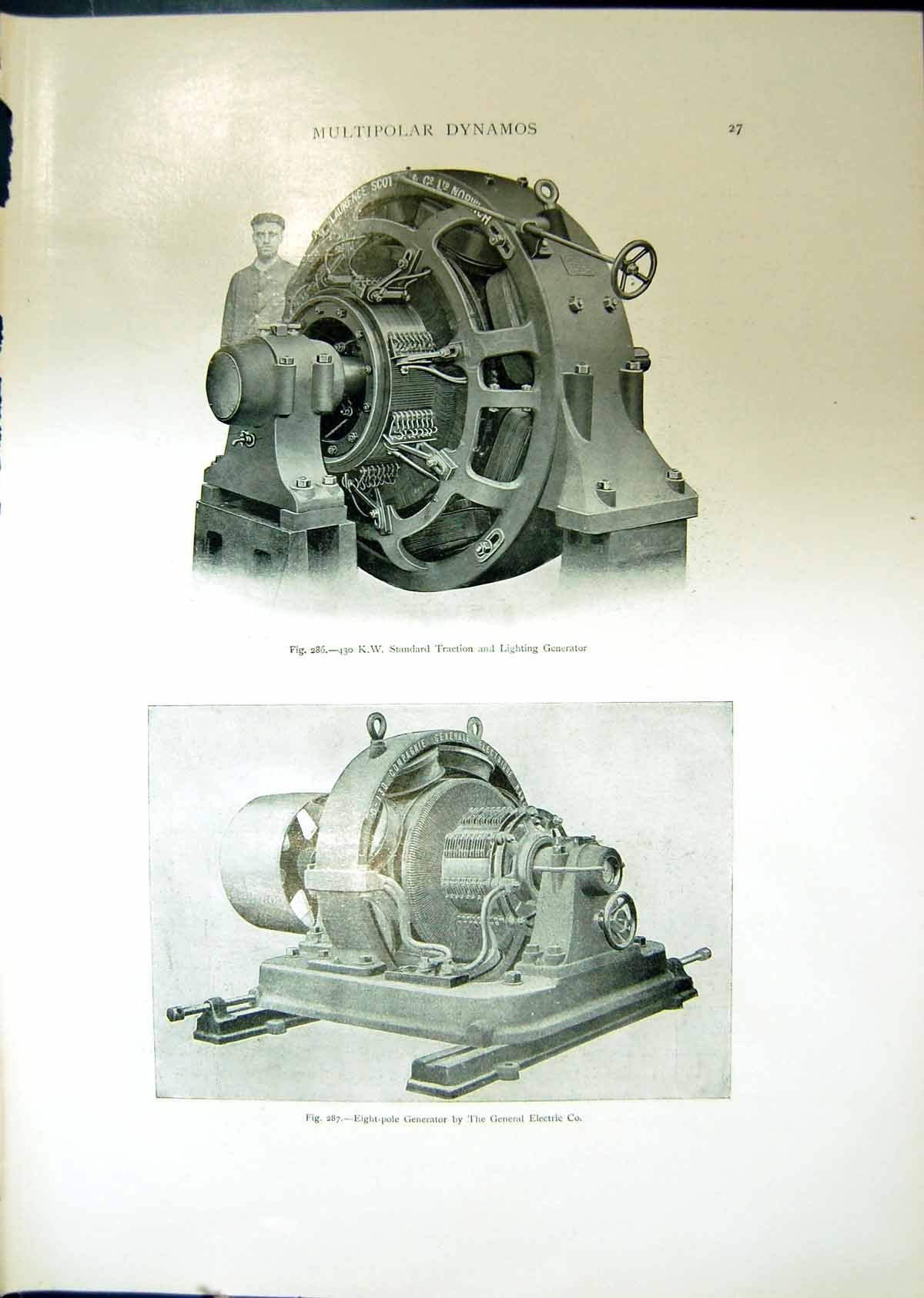 Old Print Kw Standard Traction Lighting Generator Multipolar Dynamo 1908 20th