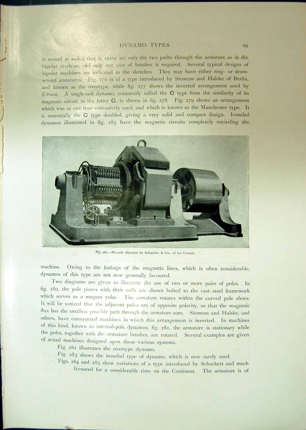 Old Six Pole Dynamo Schneider Currents Alternator Armature Coil 1908 20th
