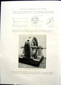 Antique Old Print Three Phase Generator Alternator Mesh Armature Coils 1908