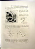 Antique Old Print Witton Three Phase Induction Motor Field Diagram Coil 1908