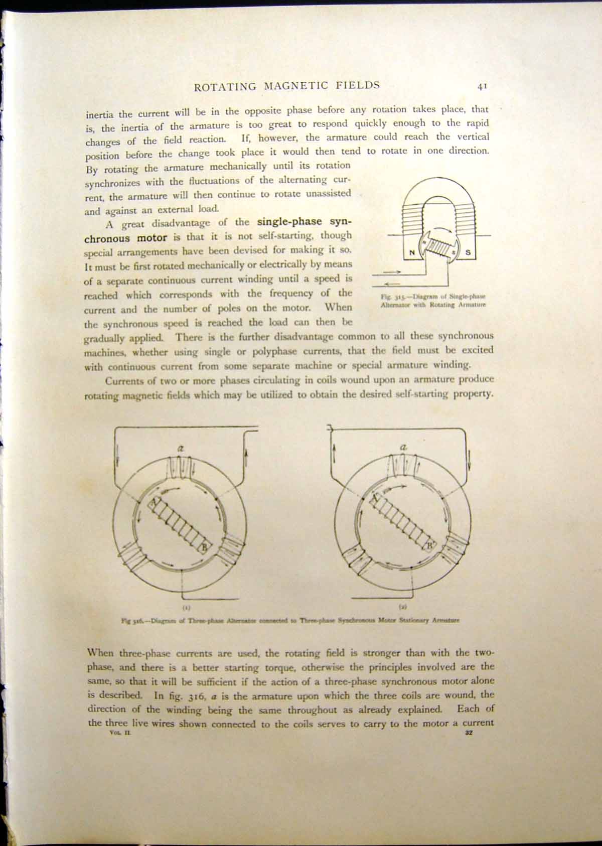 Old Single Phase Alternator Three Phase Motor Stationary Fields 1908 20th
