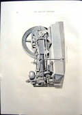 Original Old Antique Print External View Niel Engine 1908 20th Century