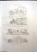 Antique Old Print Double Niel Gas Engine Valve Arrangement Niel Engine 1908