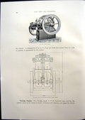 Old Charon Engine Plan Forest Petrol Launch Engine Exhaust Valve 1908 20th