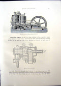 Antique Print Letombe Gas Engine Producer Gas Side Front Ragot Engine 1908 20th