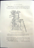 Old Print Crossley Gas Engine Westinghouse Single Acting Gas Engine 1908 20th