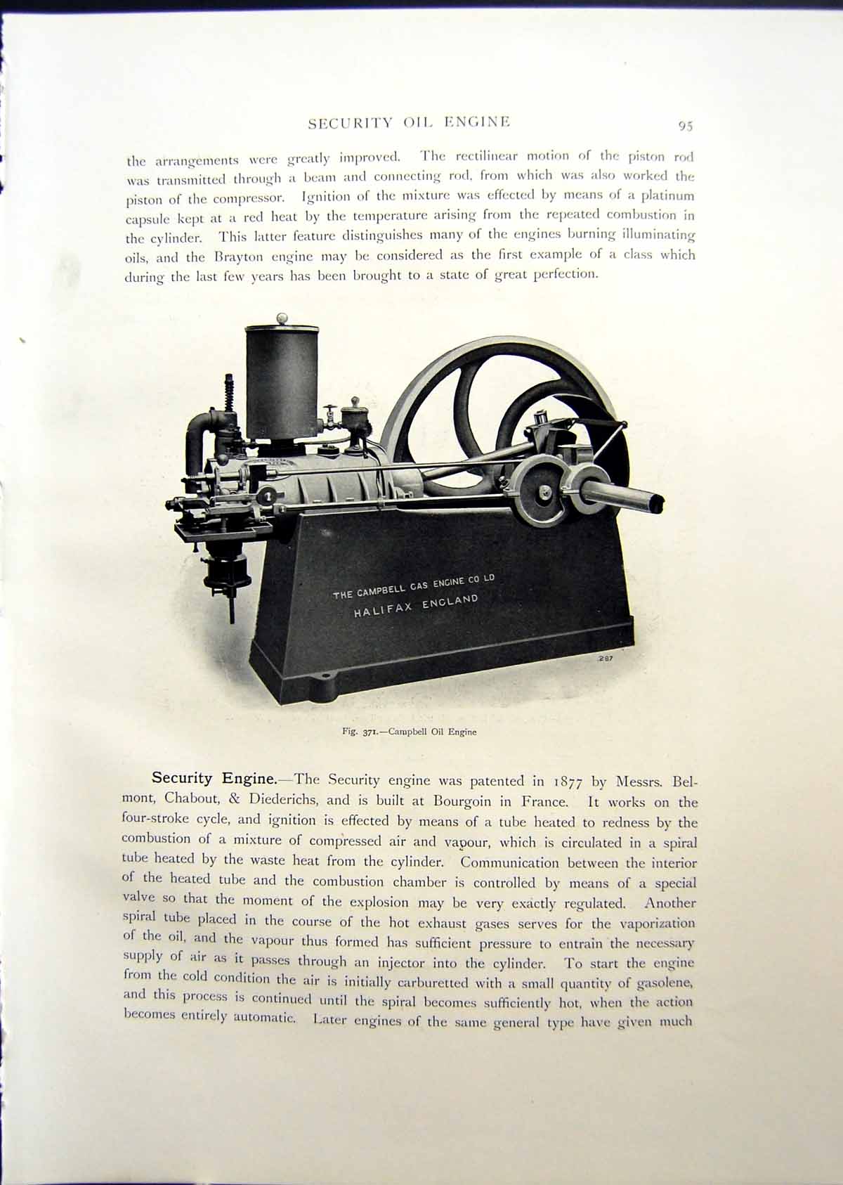 Old Campbell Oil Engine Electric Lighting Type Starting Apparutus 190 Victorian