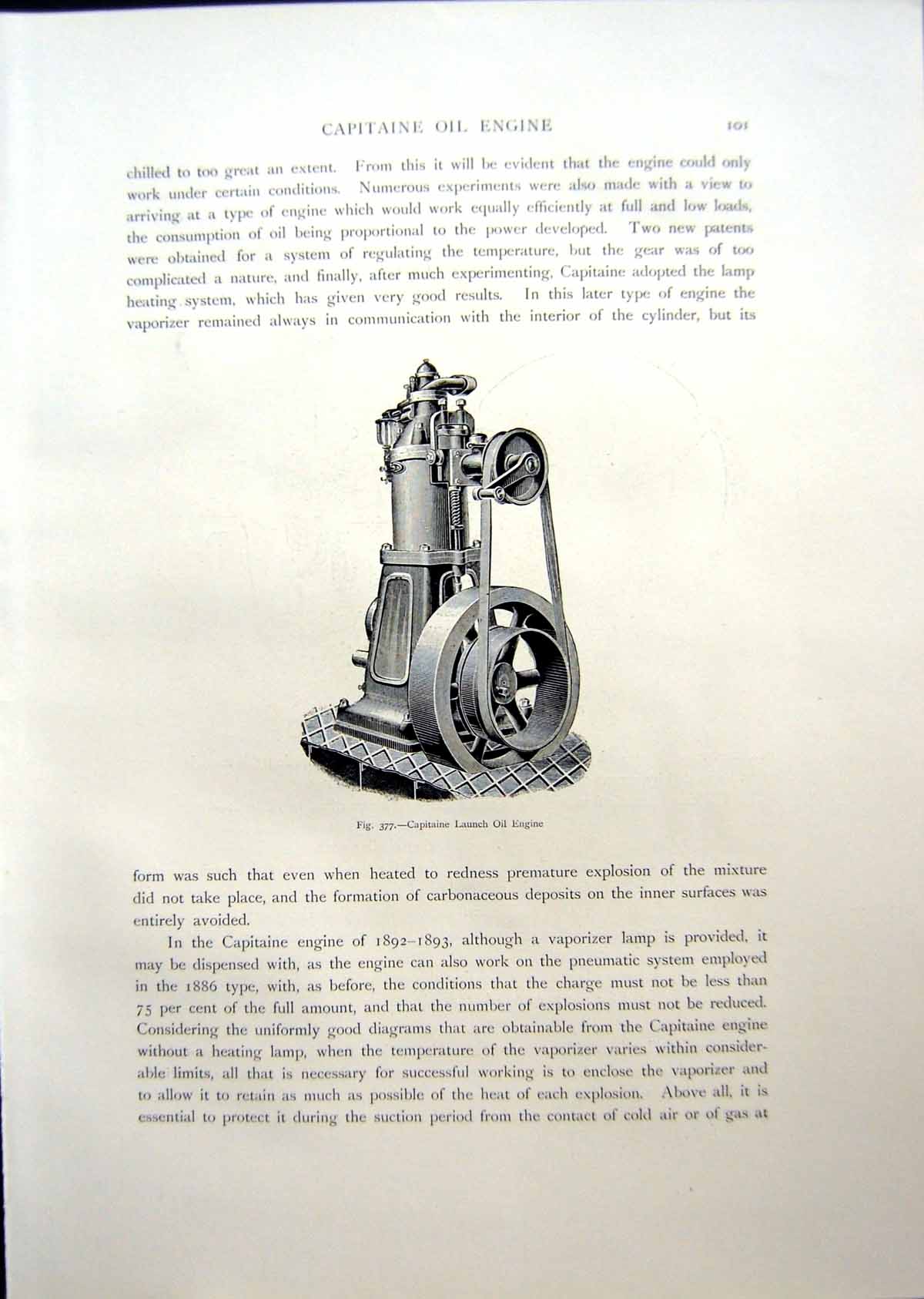 Old Capitaine Launch Oil Engine Hornsby Oil Engine Section Cylinder