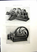Old Print Crossley Oil Engine Dynamo Portable Petrol Benzine Engine 1908 20th