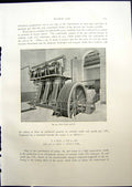 Original Old Antique Print Diesel Engine 400 Hp 1908