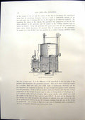 Original Old Antique Print Dowson Gas Producer 1908 20th Century