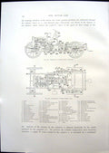 Original Old Antique Print Arrangement Albion Chassis Elevation Plan 1908 20th