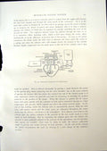 Original Old Antique Print Diagrammatic Arrangement Engine System 1908 20th
