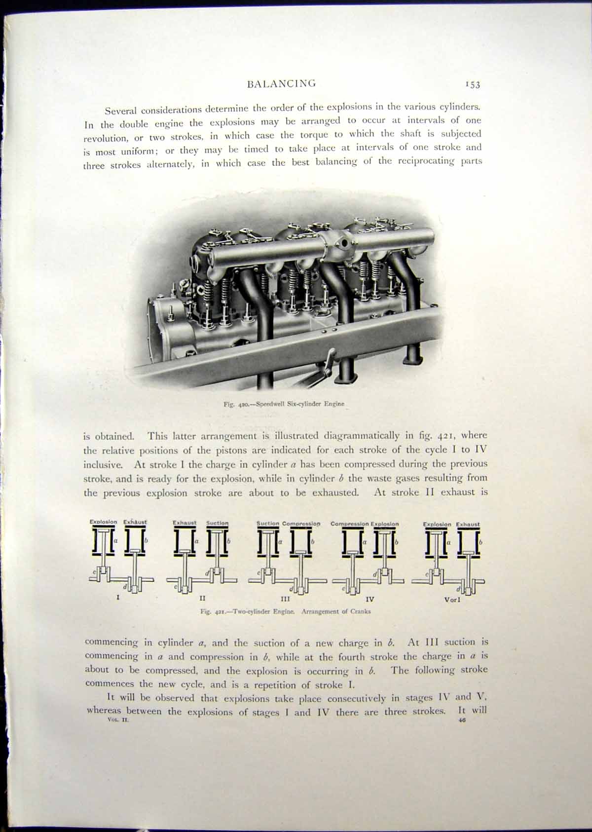 Old Print Speedwell Six Cylinder Engine Crank Shaft Wolseley Engine 1908 20th