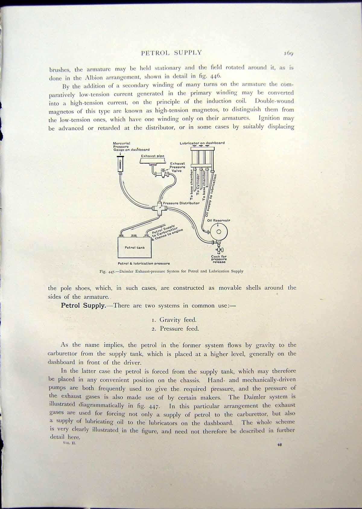 Antique Print Daimler Exhaust Pressure System Petrol Albion Lubricator 1908