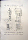 Antique Print Plan Chain Driven Chassis Side View Cardan Shaft System 1908 20th