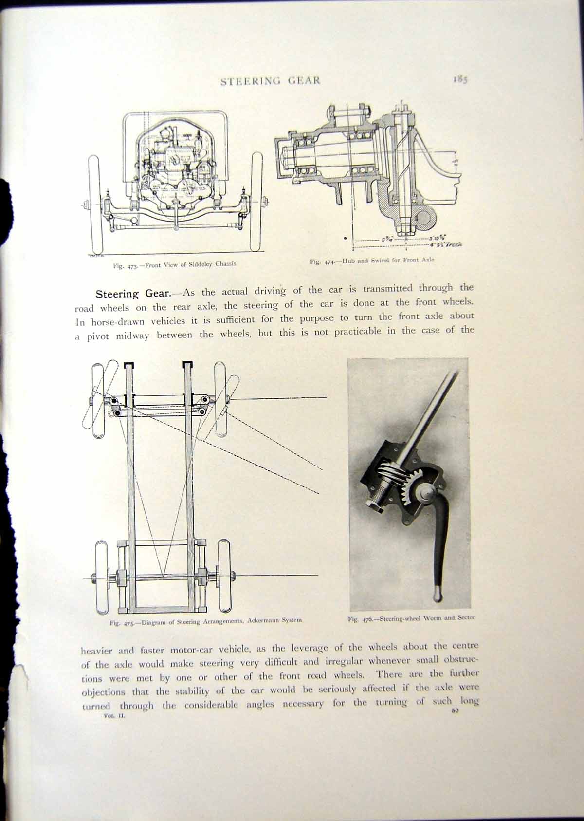 Old Steering Ackermann Albion 16 Hp Standard Tonneau Argyll Car 1908