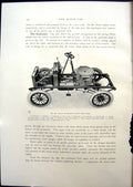 Original Old Antique Print General Arrangement 30 Hp White Chassis 1908