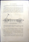 Old Antique Print Electromobile Chassis Side Elevation Plan Chassis 1908 20th