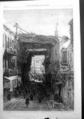 Old Print A Street In Cairo By E Hildebrandt Pall Mall Water Colour 1867 19th