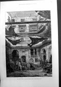 Old Print The Crisis In Egypt The Turkish Carpet Bazaar Cairo Sketch 1881 19th