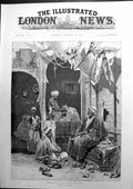 Old Print A Barbers Shop At Cairo Discussing The Situation Montbard 1893 19th