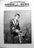 Old Antique Print The Boy King Servia Alexander Obrenovitch Sketch 1889 19th