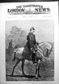 Old Antique Print King Milan Servia Sketch On Horse-Back Ga Morison 1885 19th