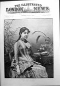 Antique Old Print Queen Natalie Servia Sketch From Photograph By G Brogi 1888