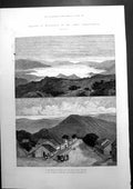 Antique Old Print Sketches Montenegro Lake Scutari From Cettinje Hills 1880