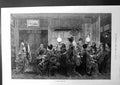 Antique Print A Japanese Dinner Party Sketch Waitresses Dancing Music 1874 19th