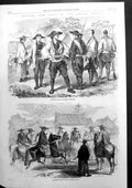 Antique Old Print Sketches From Japan New Levy Japanese Infantry Cavalry 1863