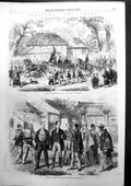 Antique Old Print Sketches Japan Driving The Gorogio Yokohama Costumes 1866