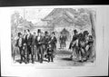 Old Print Japanese Government Officials Paying Respects To Mikado 1877 19th