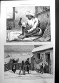 Antique Print A Wood Carver Simla Returning From Christmas Fair Saxony 1877