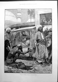 Old Print Riches And Poverty A Sketch In An Indian Bazaar Woodville 1891 19th