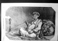 Antique Old Print The Hindu Rajah Ooncar Mandatta On The Nerbudda India 1857