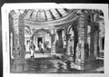 Antique Old Print Interior A Ain Temple At Dailwarra Mount-Aboo Sketch 1857
