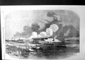 Antique Old Print Fort And Front Allahabad Taking The City From Rebels 1857