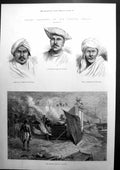 Antique Print Indian Sketches Buring Ghaut At Calcutta Mahratta Chief 1879 19th