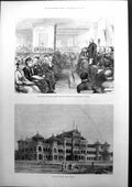 Antique Old Print Prince Wales Opening New Wards Charing Cross Hospital 1877