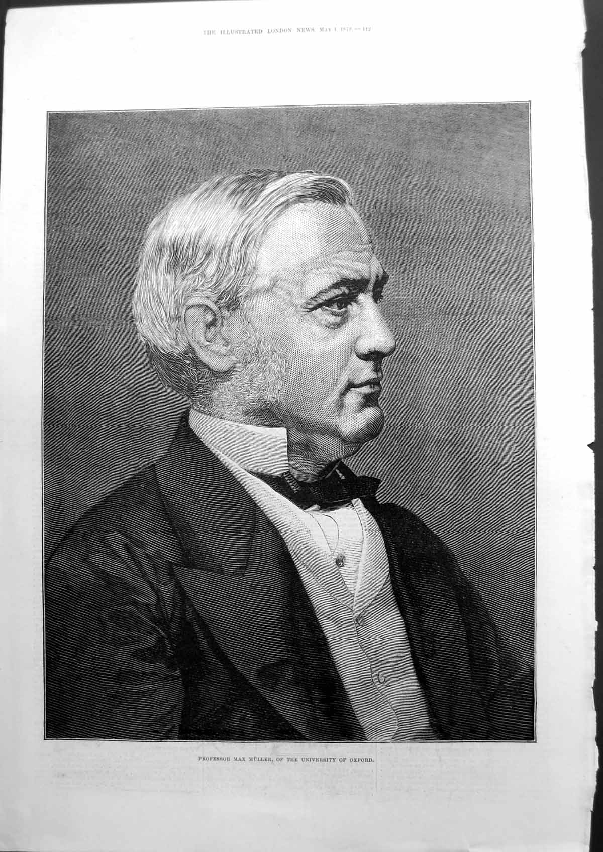 Old Antique Print Professor Max Muller The University India Portrait 1878 19th