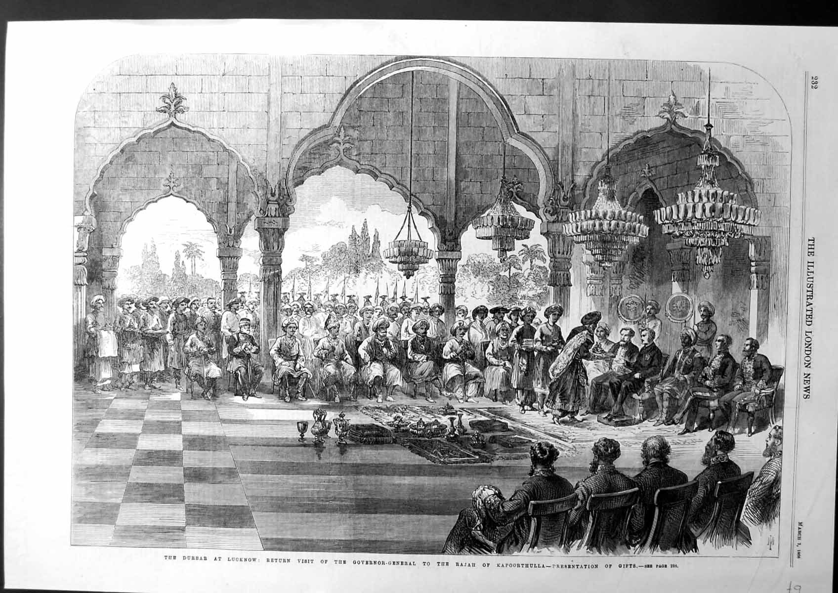 Old Durbar At Lucknow Visit Governer-General Kapoorthulla India 1868 Victorian