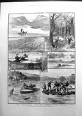 Old Mugger-Hunting On The Ana-Sagar Lake Ajmere India Sketches 1886Victorian